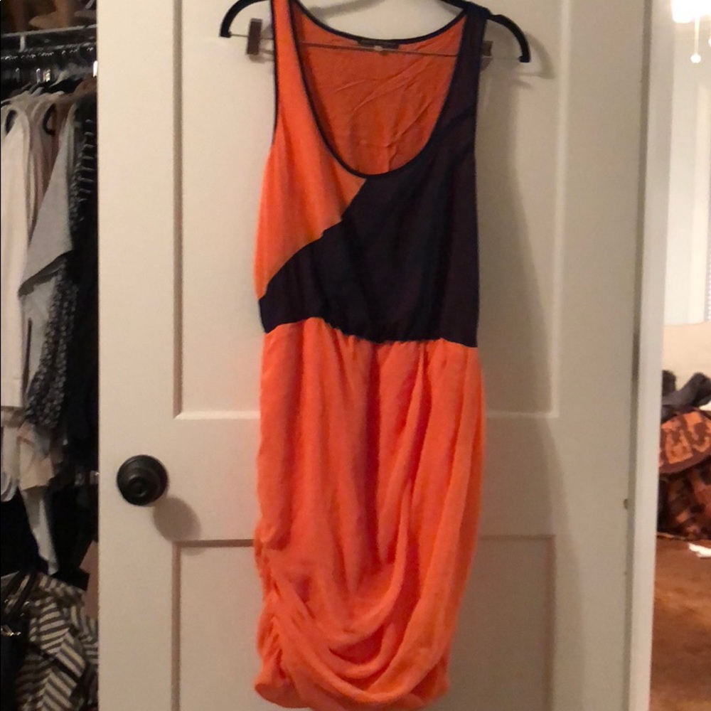 Nordstrom Brand Orange and Navy Dress